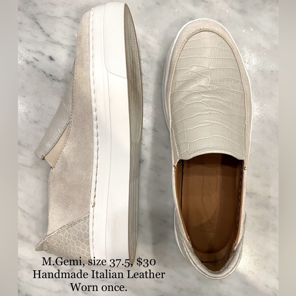 M.Gemi Italian Slide-On Leather Tennie